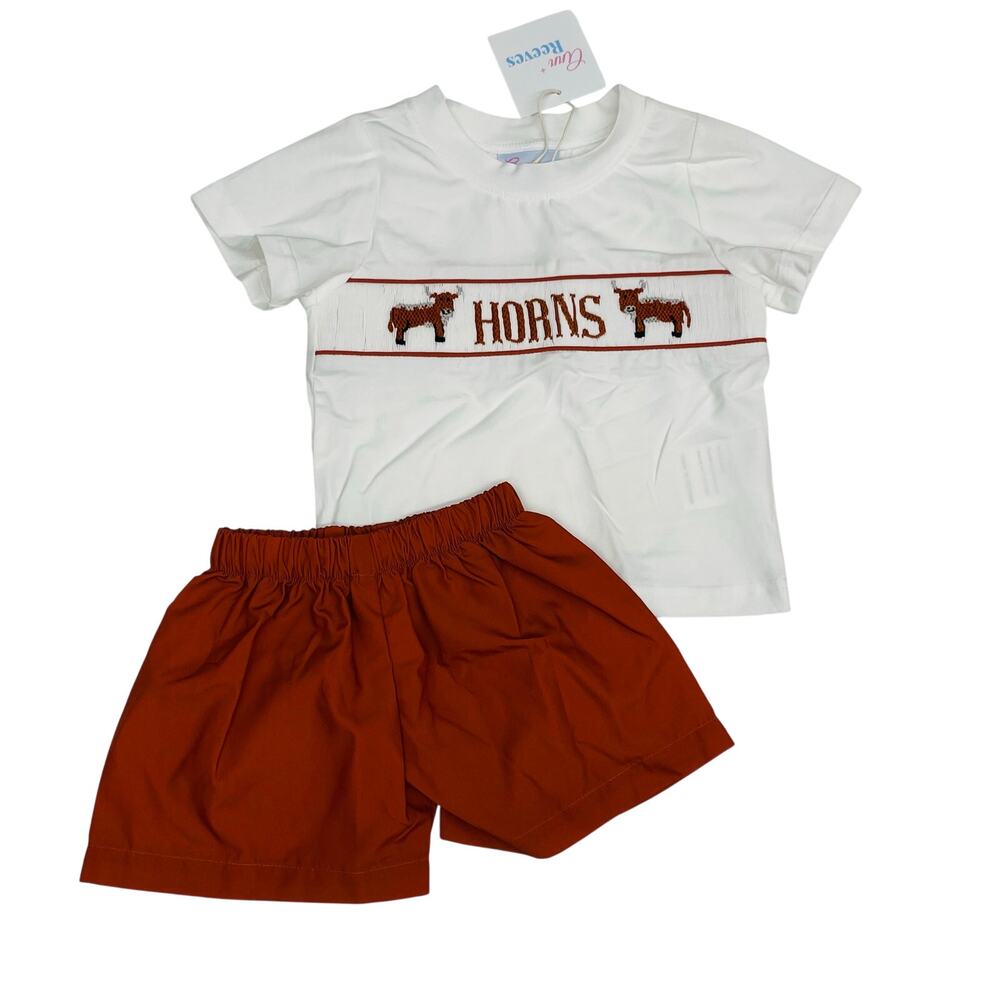 NWT Ann + Reeves NB How Bout Them Horns Set